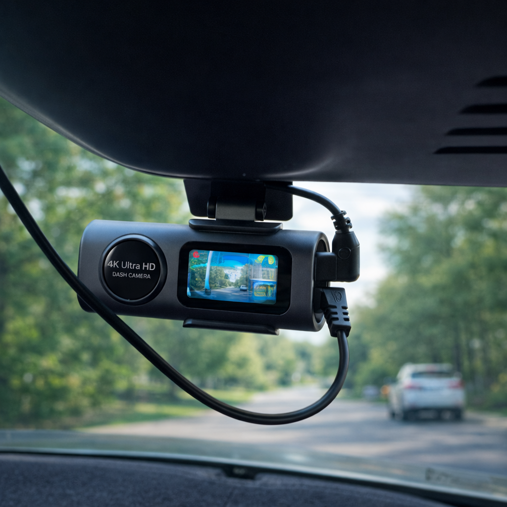 4K UHD Car Dash Cam with Built-in WiFi and Night Vision